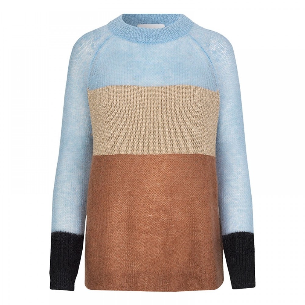 Munthe strikbluse - DVD Knit, Blue