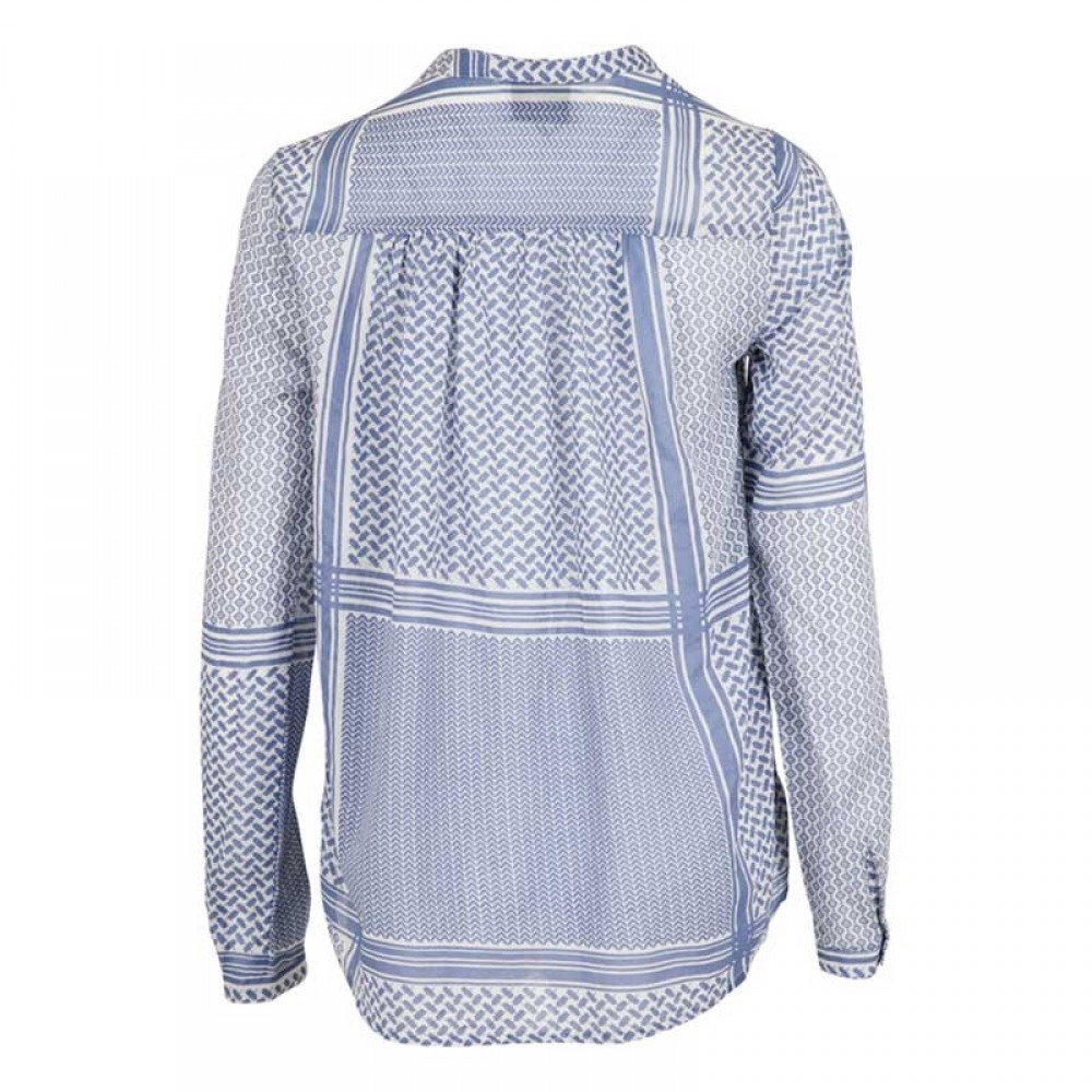 Neo Noir bluse - Gunbrit Partisan Cotton Shirt, Dusty Blue