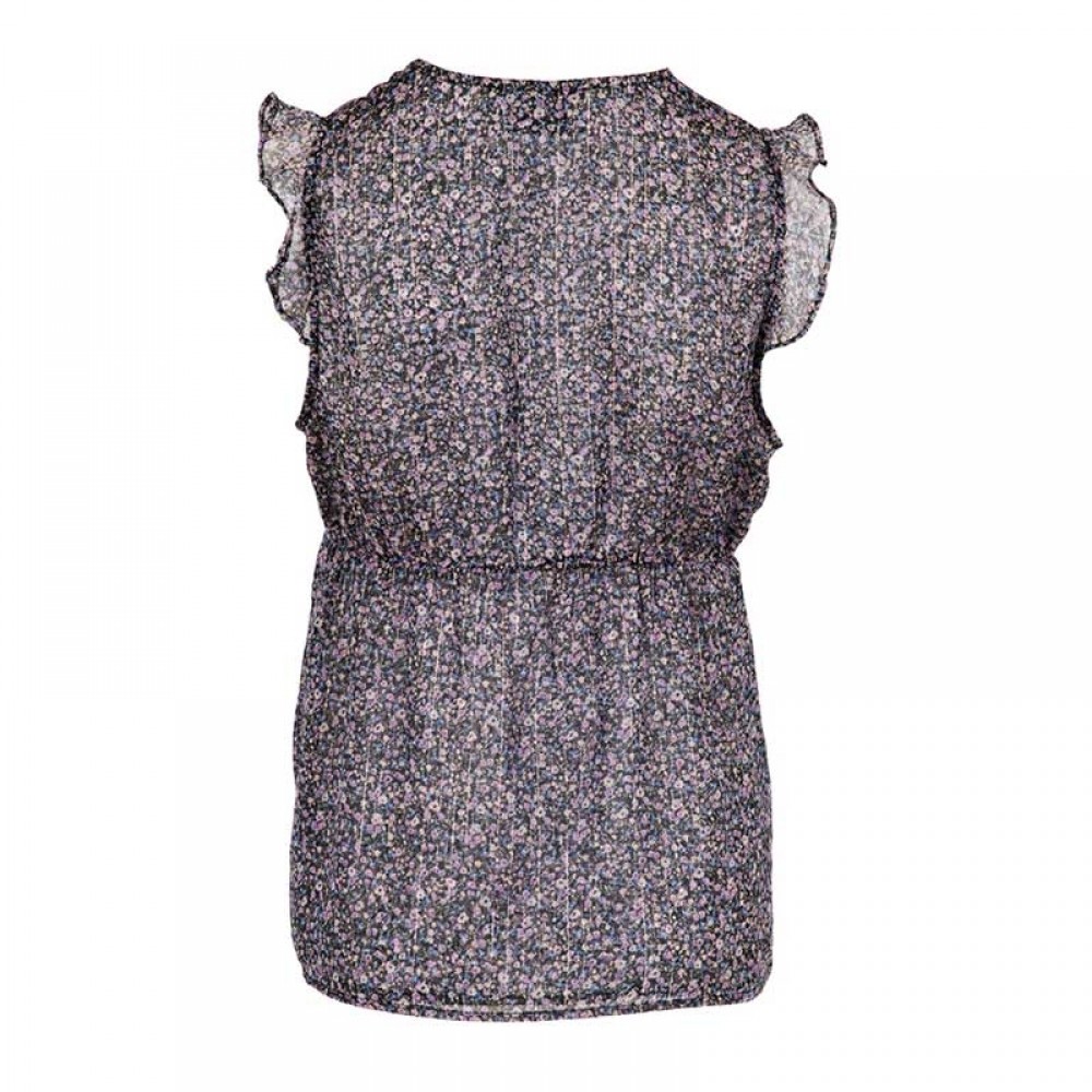 Neo Noir bluse - Sika Printed Top, Purple Flower