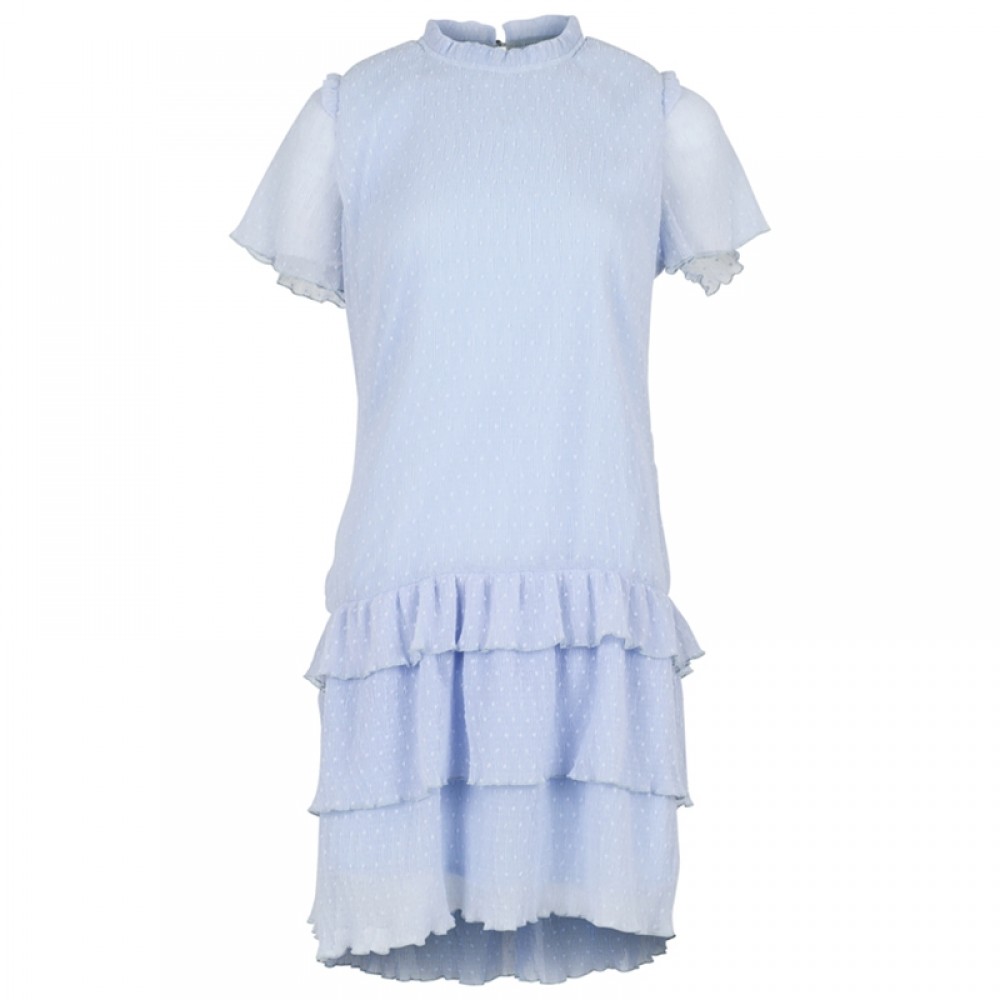 Neo Noir kjole - Misty Dot Dress, Light Blue