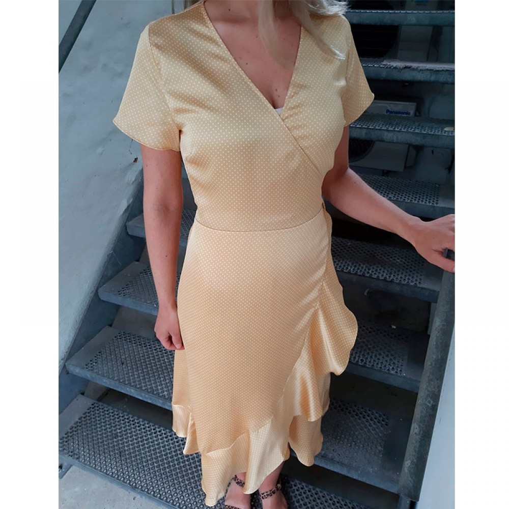 Neo Noir kjole - Magga Vintage Dot, Yellow 