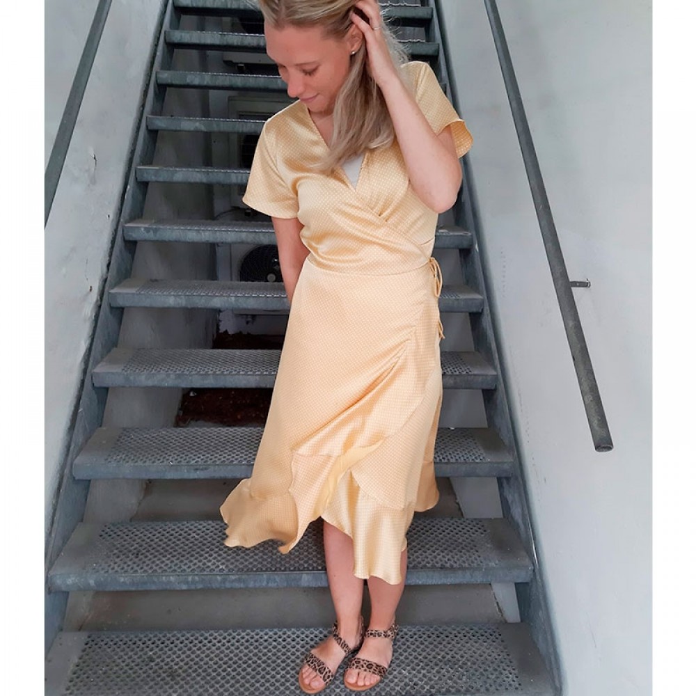 Neo Noir kjole - Magga Vintage Dot, Yellow 