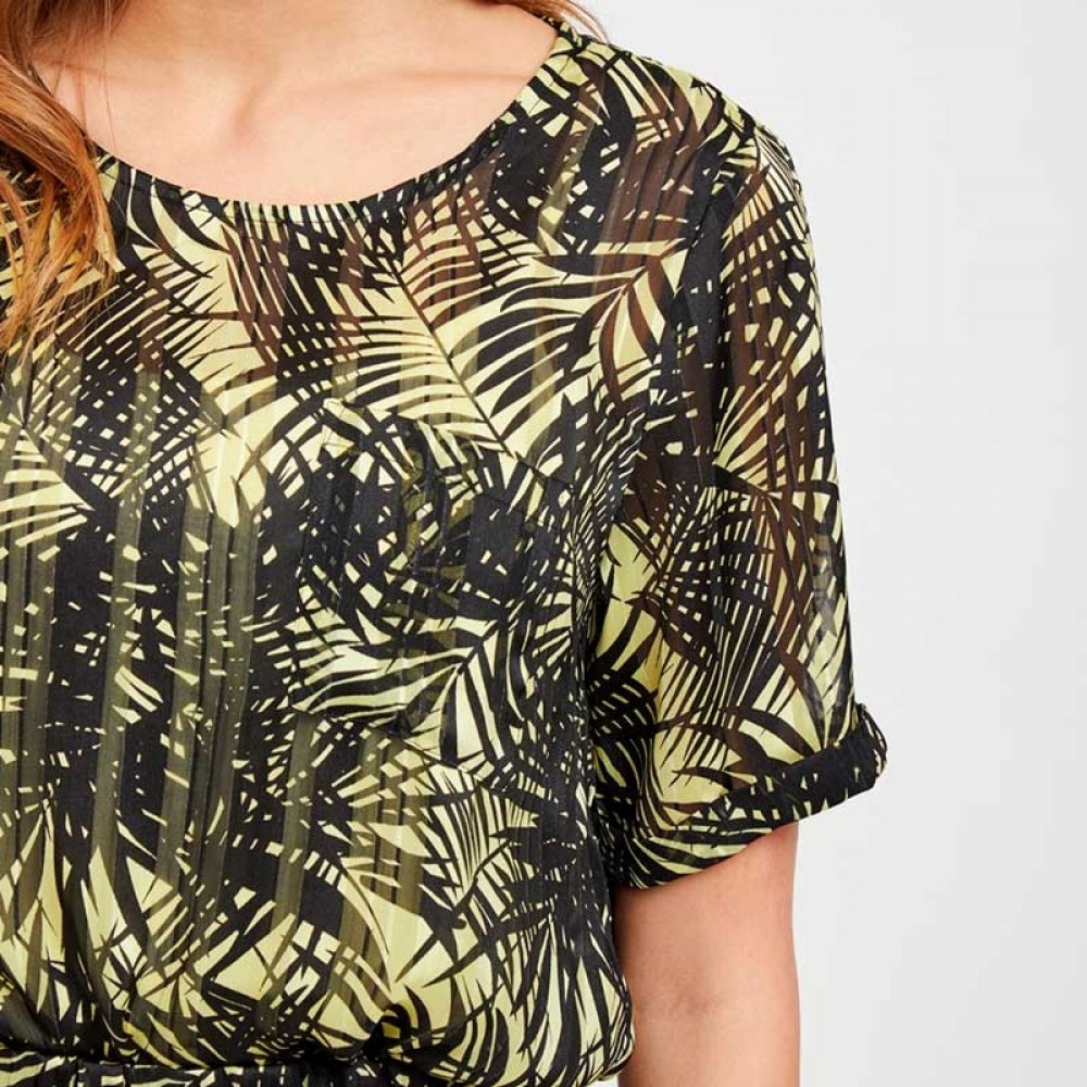 Object bluse - Palm SS Top, Elfin Yellow