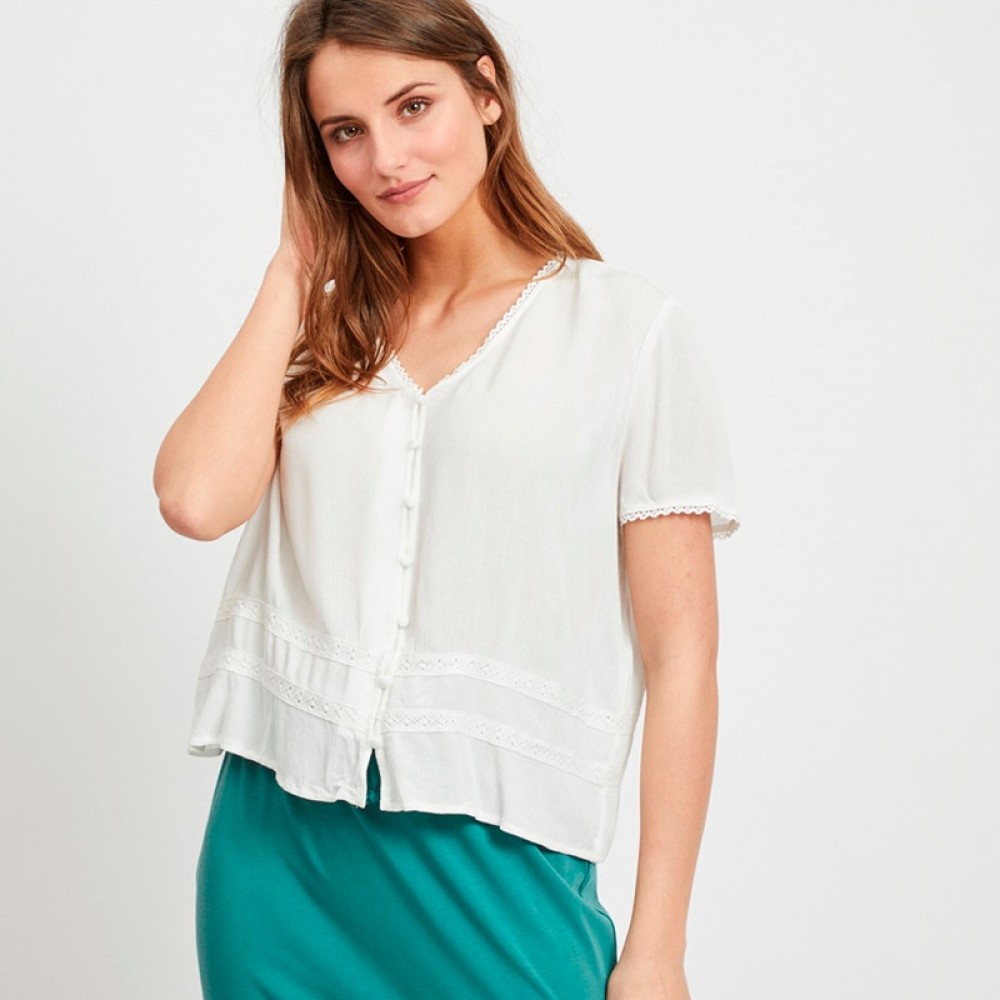 Object bluse - Janette SS Top, Gardenia