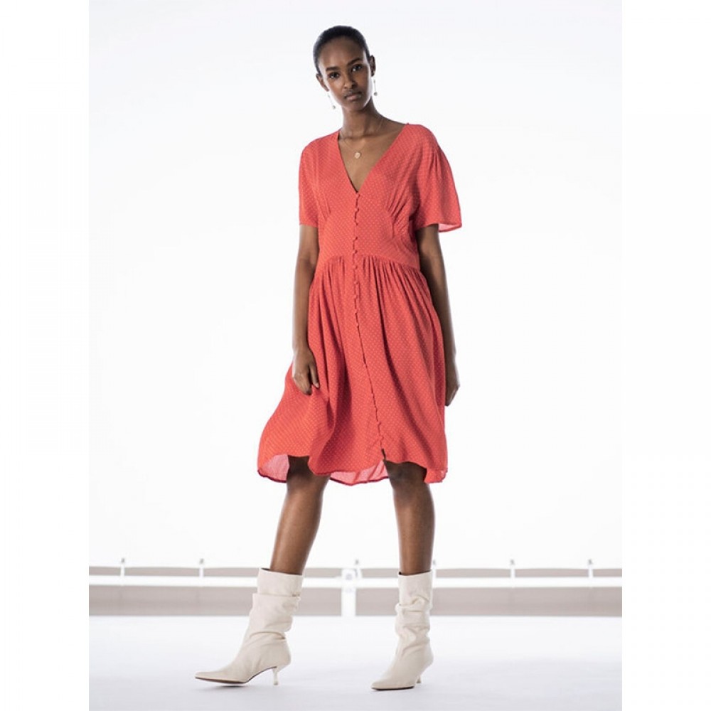 Object kjole - Lemon SS Short Dress, Poppy Red 