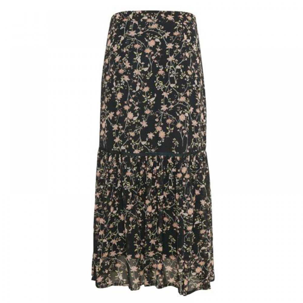 Part Two nederdel - Londea Long Skirt, Artwork Dark Blue
