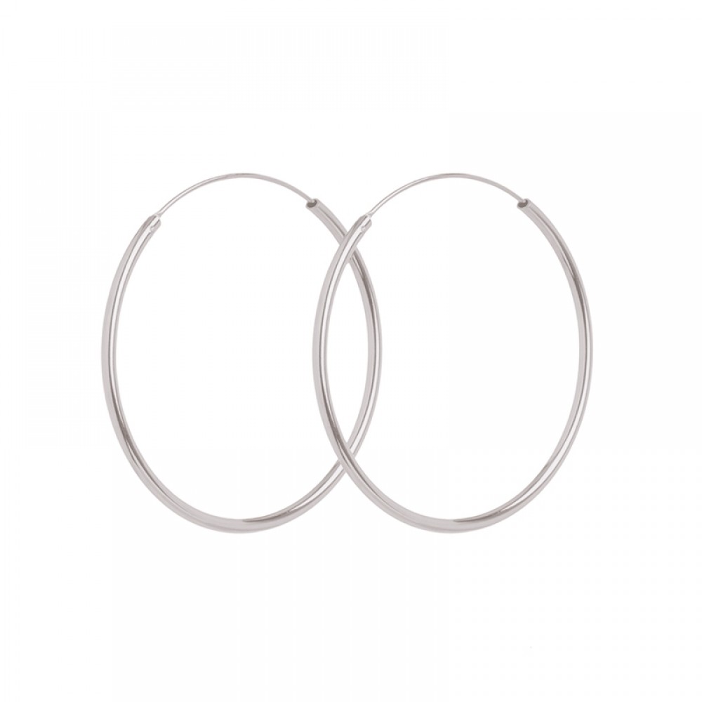 Pernille Corydon øreringe - Midi Plain Hoop, Sølv 