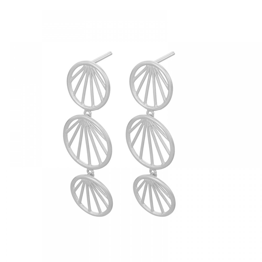 Pernille Corydon øreringe - Sunray Earrings 35 mm, Sølv