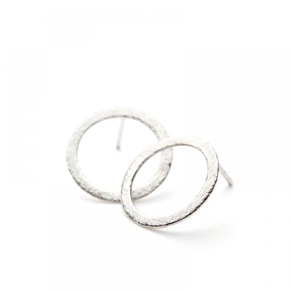 Pernille Corydon ørestik - Open Coin Earstick 16mm, Silver 