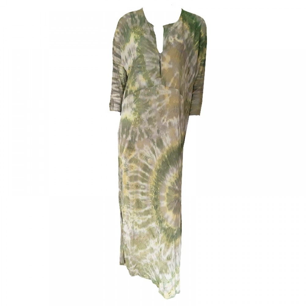 Rabens Saloner kjole - Helma Lava Long Kaftan, Green - KYSTHUSET