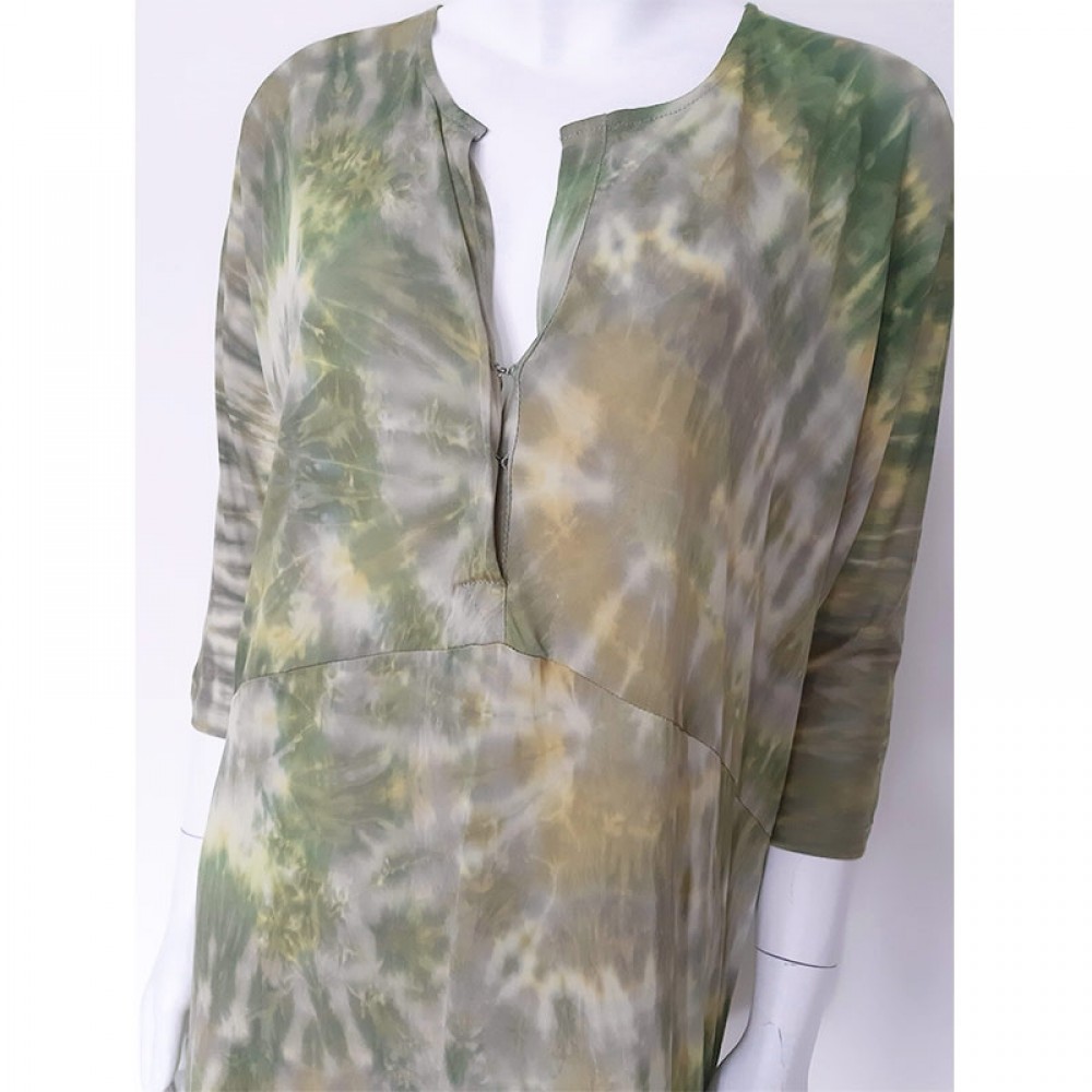 Rabens Saloner kjole - Helma Lava Long Kaftan, Green - KYSTHUSET