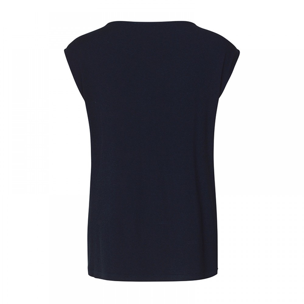 Rosemunde bluse - T-Shirt SS, Blue Flower Lace Print