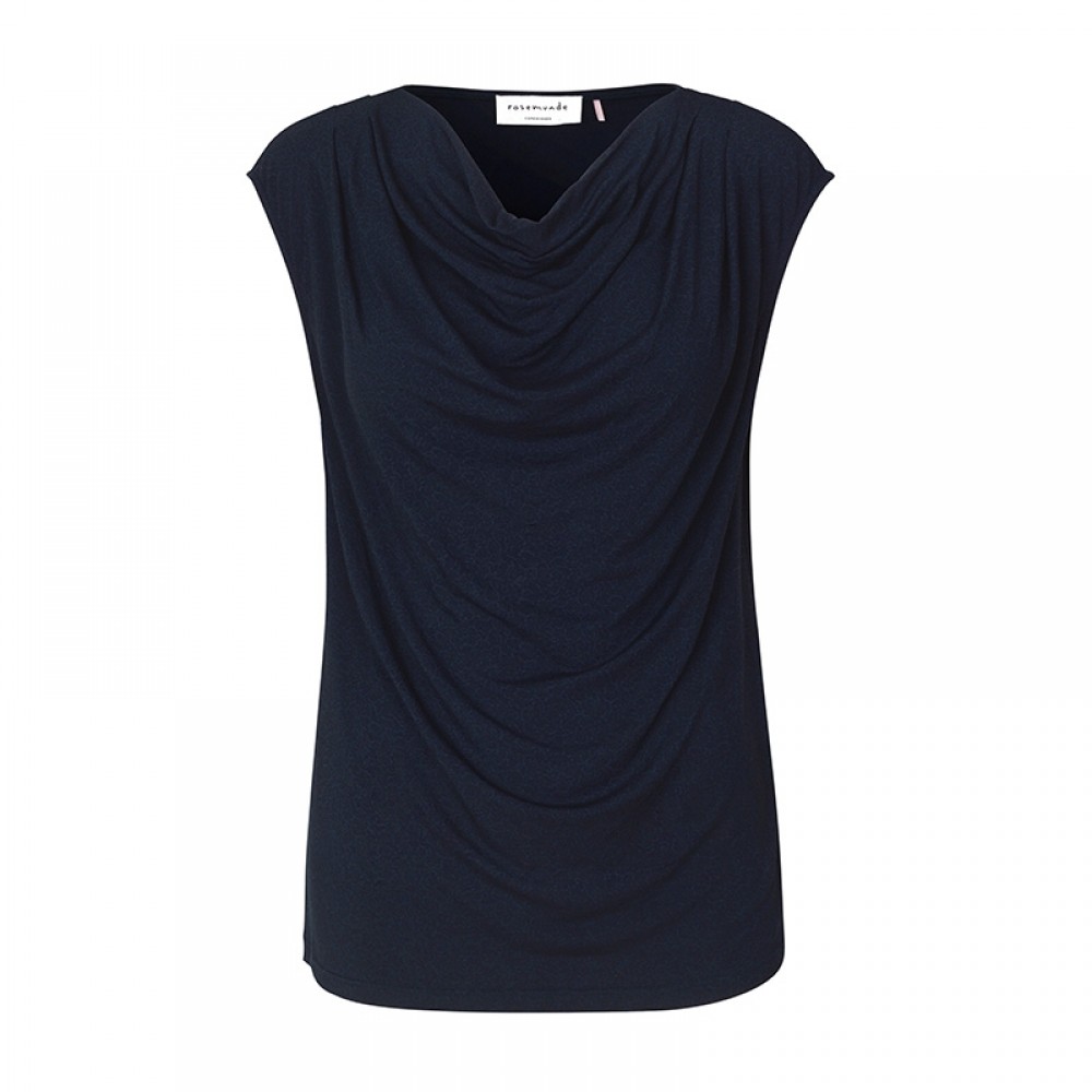 Rosemunde bluse - T-Shirt SS, Blue Flower Lace Print