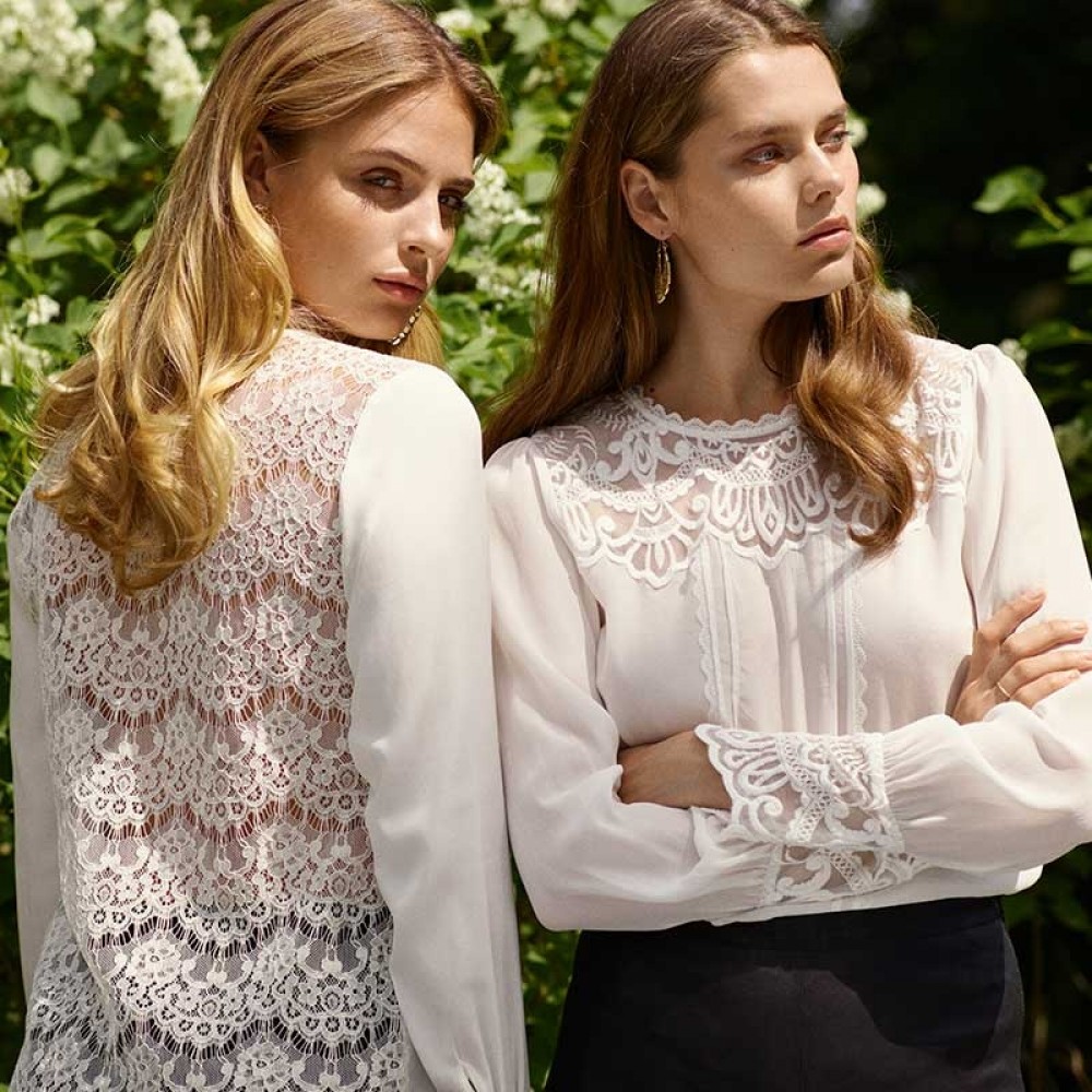 Rosemunde silkebluse - Blouse LS, Ivory