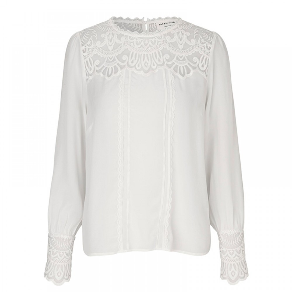 Rosemunde silkebluse - Blouse LS, Ivory
