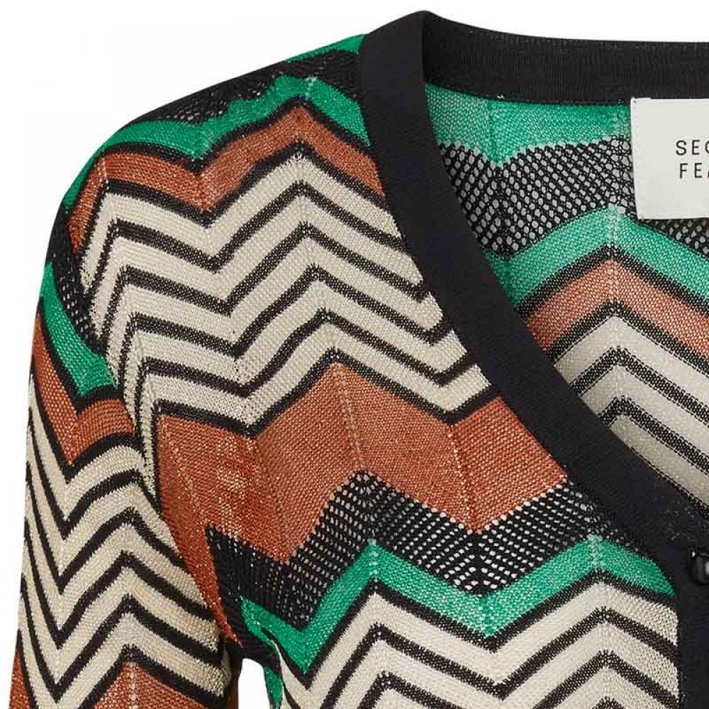 Second Female strikcardigan - Wave Knit Cardigan, Blarney