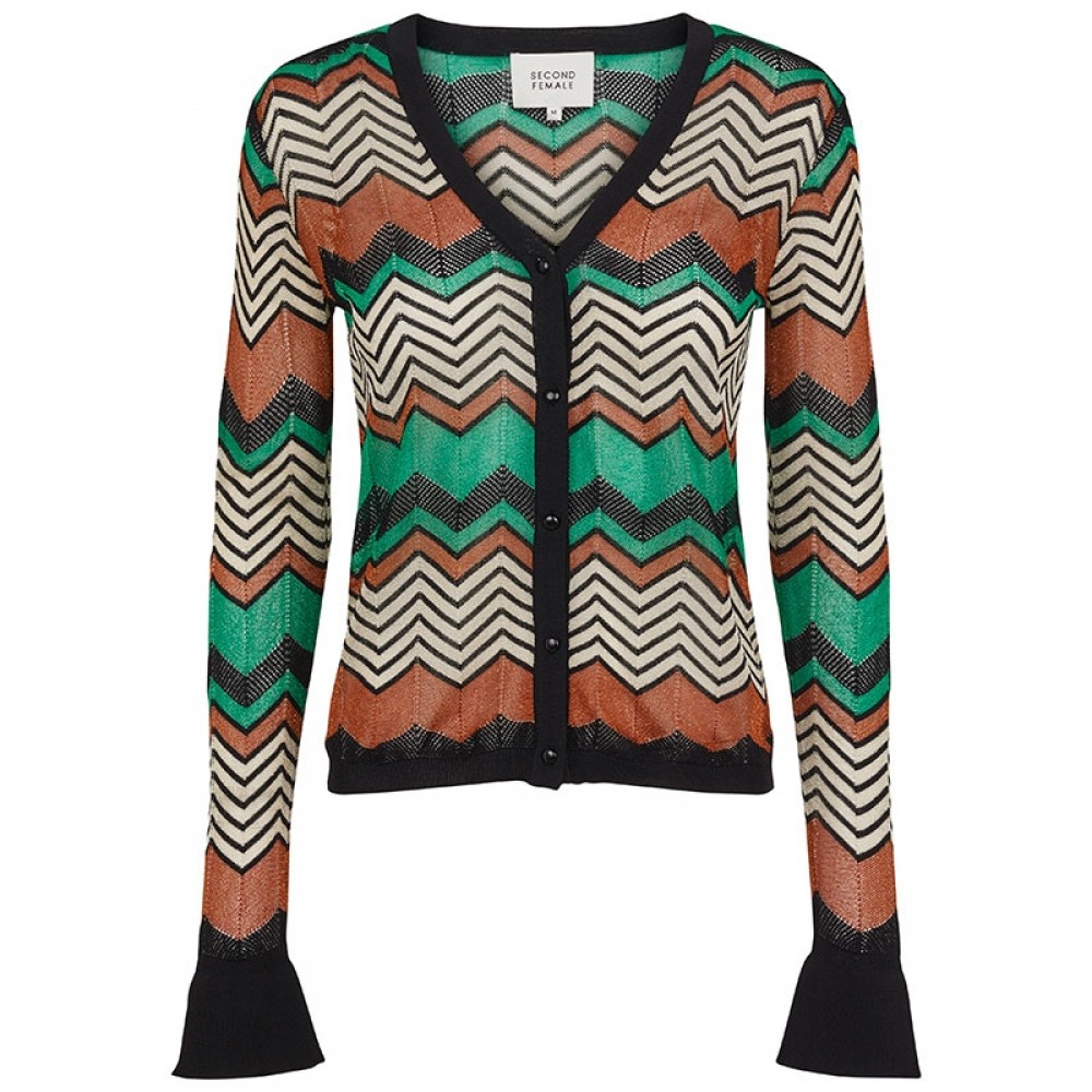 Second Female strikcardigan - Wave Knit Cardigan, Blarney