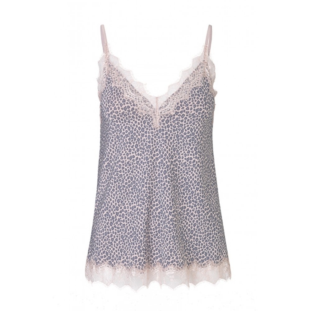 Rosemunde top - Strap Top, Vintage Rose Leopard Print