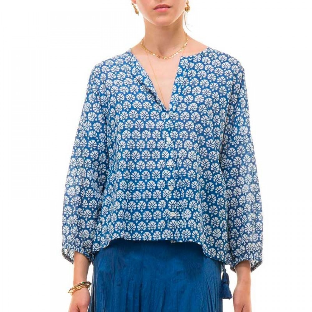 ZEN ETHIC bluse - Top Carla Birdy, Bleu
