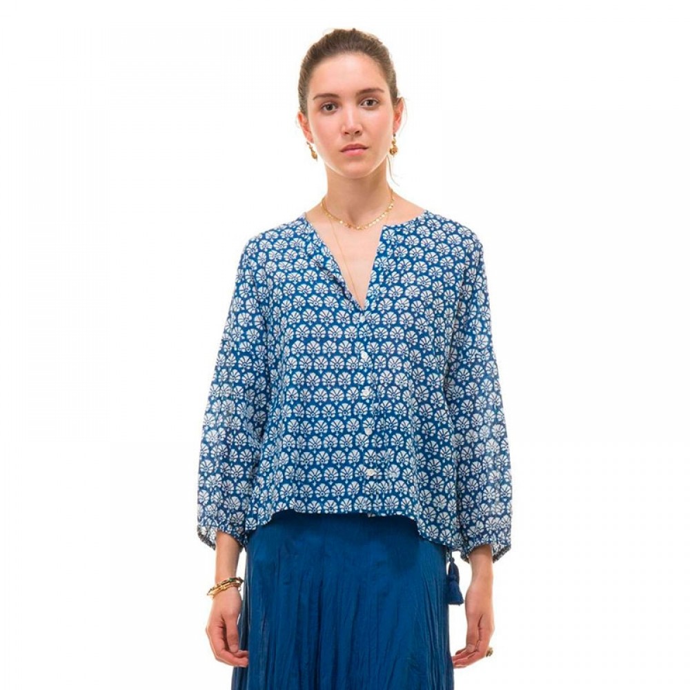 ZEN ETHIC bluse - Top Carla Birdy, Bleu