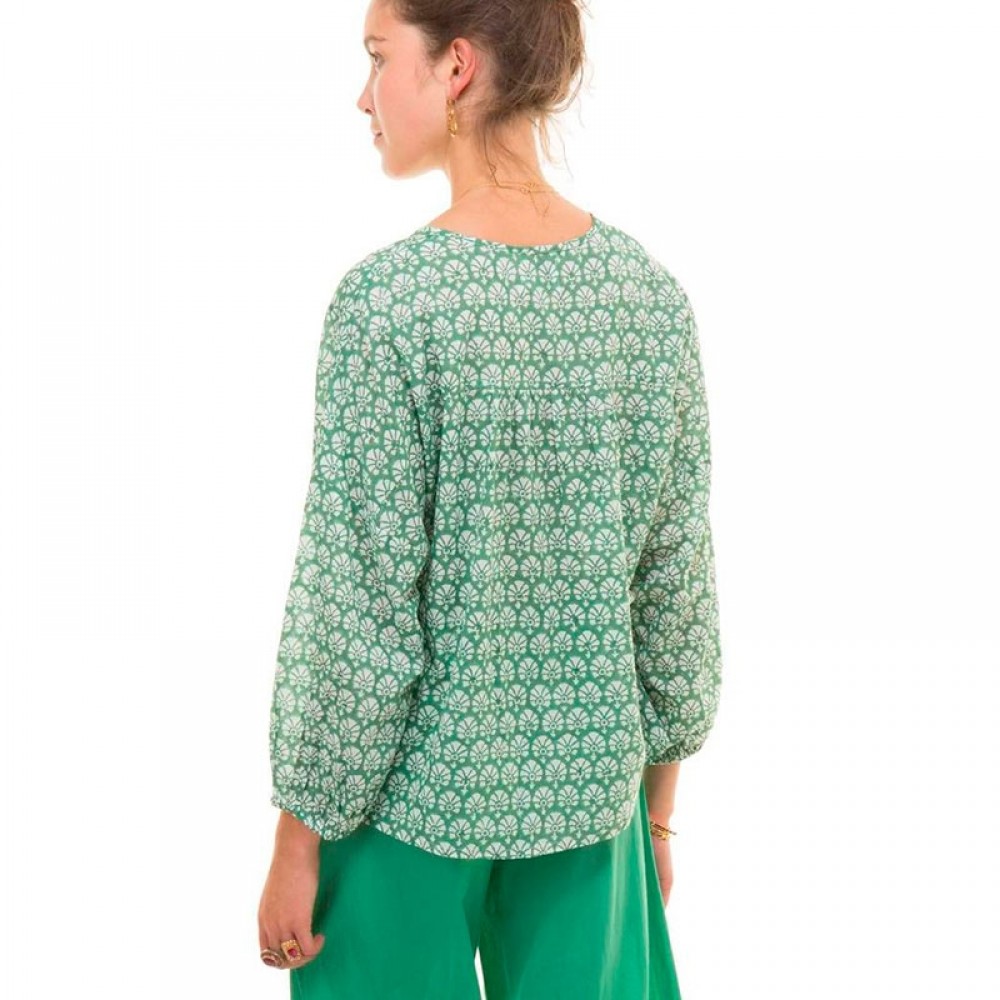 ZEN ETHIC bluse - Top Carla Birdy, Vert 