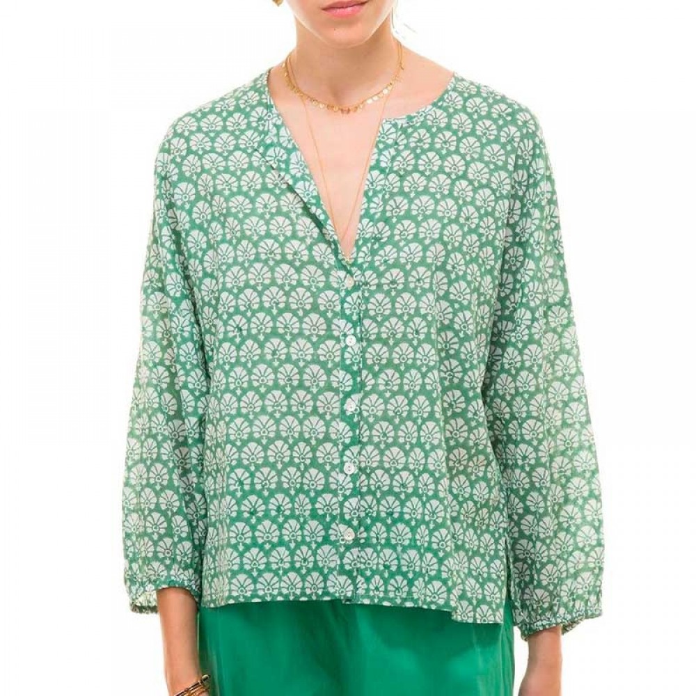 ZEN ETHIC bluse - Top Carla Birdy, Vert 