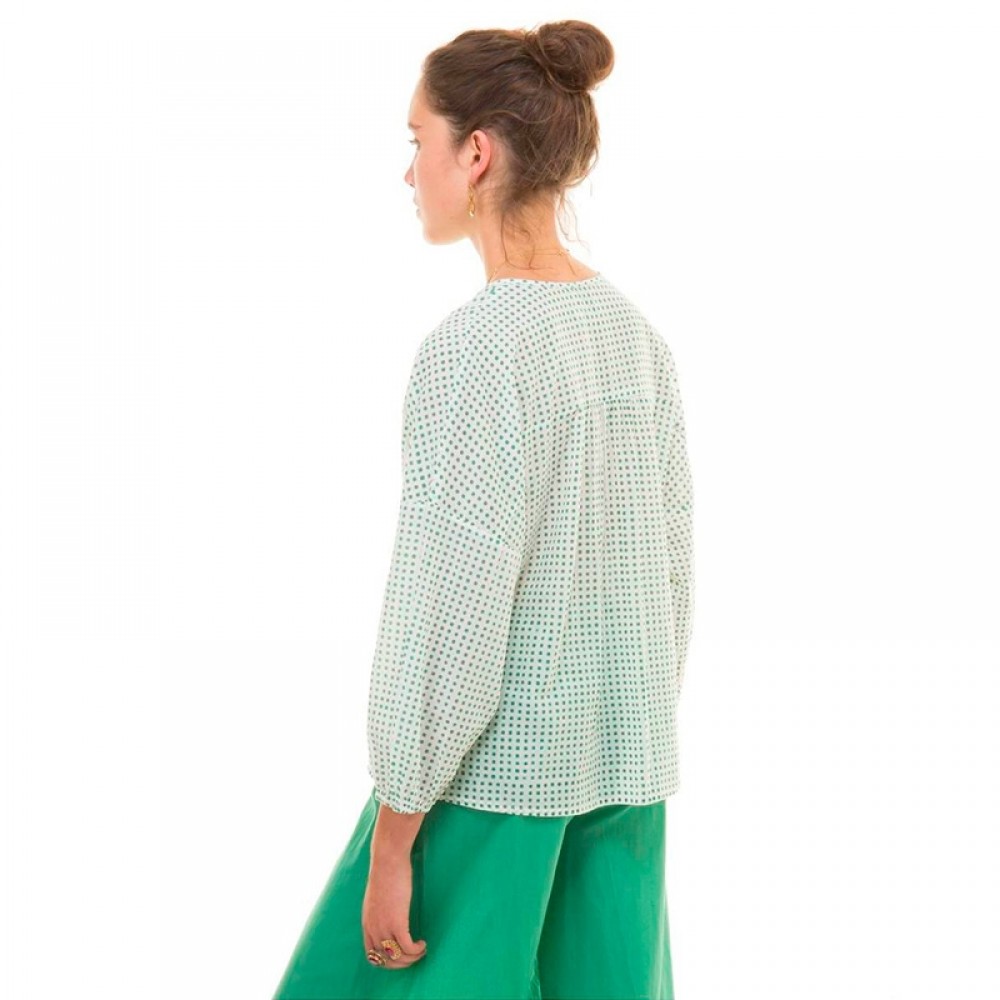 ZEN ETHIC bluse - Top Carla Square, Vert 