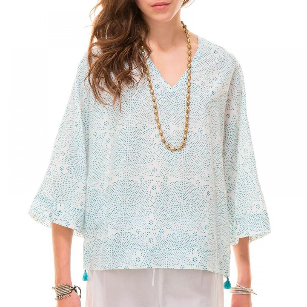 ZEN ETHIC bluse - Top Claire Mehndi, Turquoise