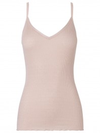 Rosemunde silketop - Silk top regular w. reg. length, Cream Tan