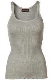Rosemunde - Silk top regular w/elastic band 5182, Light Grey Melange