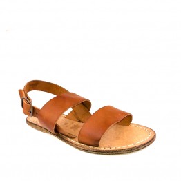 AMUST sandal - Roma Flat Sandal, Cognac