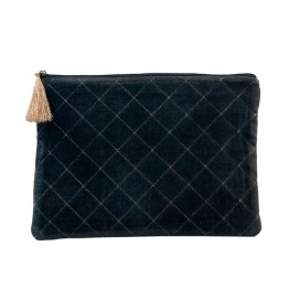 Black Colour pung - AMBER Velvet Large, Grey 