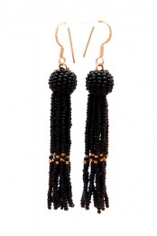 ByMickleit - TASSEL perleøreringe, Sort