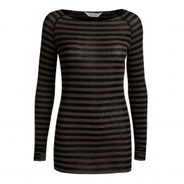 Gai + Lisva bluse - Amalie Medium Stripe, Olive / Black