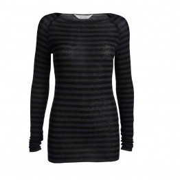 Gai + Lisva bluse - Amalie Medium Stripe, Dress Blue/Black Stripe