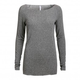 Gai + Lisva bluse - Amalie Solid, Light Grey Melange