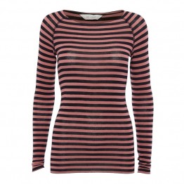 Gai + Lisva bluse - Amalie Medium Stripe, Withered Rose / Black Stripe