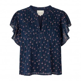 Lollys Laundry bluse - Isabel Top, Navy 