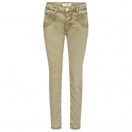 Mos Mosh bukser - Naomi Embroidery Soft Pant, Sage Green