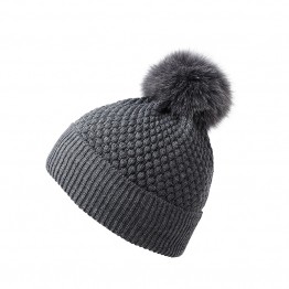 MP Denmark hue - CHUNKY OSLO Beanie w. fur, Dark Grey