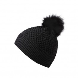 MP Denmark hue - CHUNKY OSLO Beanie w. fur, Black