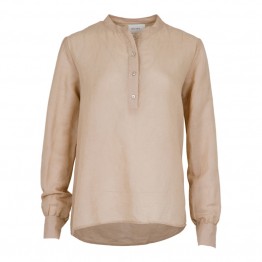 Neo Noir hør-skjortebluse - Juliette Linen Shirt, Camel