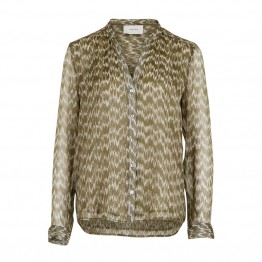Neo Noir skjortebluse - Pandora Print Shirt, Ikat Army