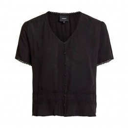 Object bluse - Janette SS Top, Black Object bluse - Janette SS Top, Black