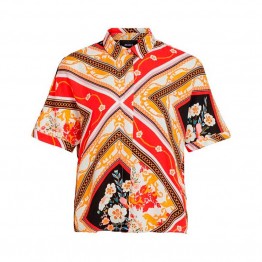 Object bluse - Dina SS Shirt Top, Poppy Red Object bluse - Dina SS Shirt Top, Poppy Red