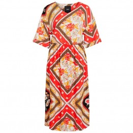 Object kjole - Dina 3/4 Midi Dress, Poppy Red Object kjole - Dina 3/4 Midi Dress, Poppy Red