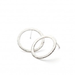 Pernille Corydon ørestik - Open Coin Earstick 16mm, Silver 