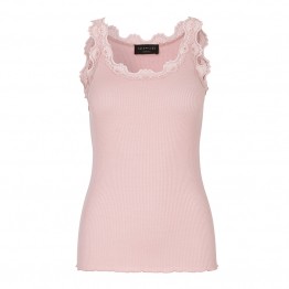 Rosemunde - Silk top regular w/vintage lace, Zephyr Rose