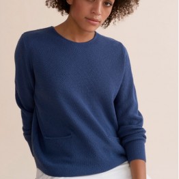 Sibin/Linnebjerg strikbluse - COMO, Dark Denim