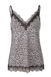 Rosemunde top - Strap Top, Vintage Grey Leopard Print